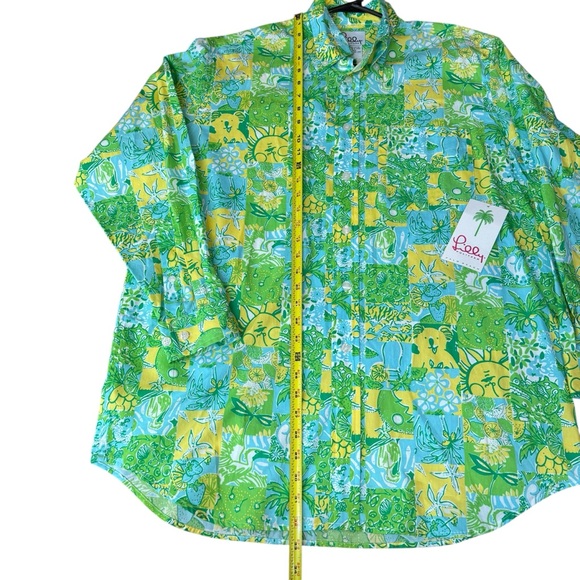 Colorful Green and Yellow Men's Shirt - Picture 9 of 14